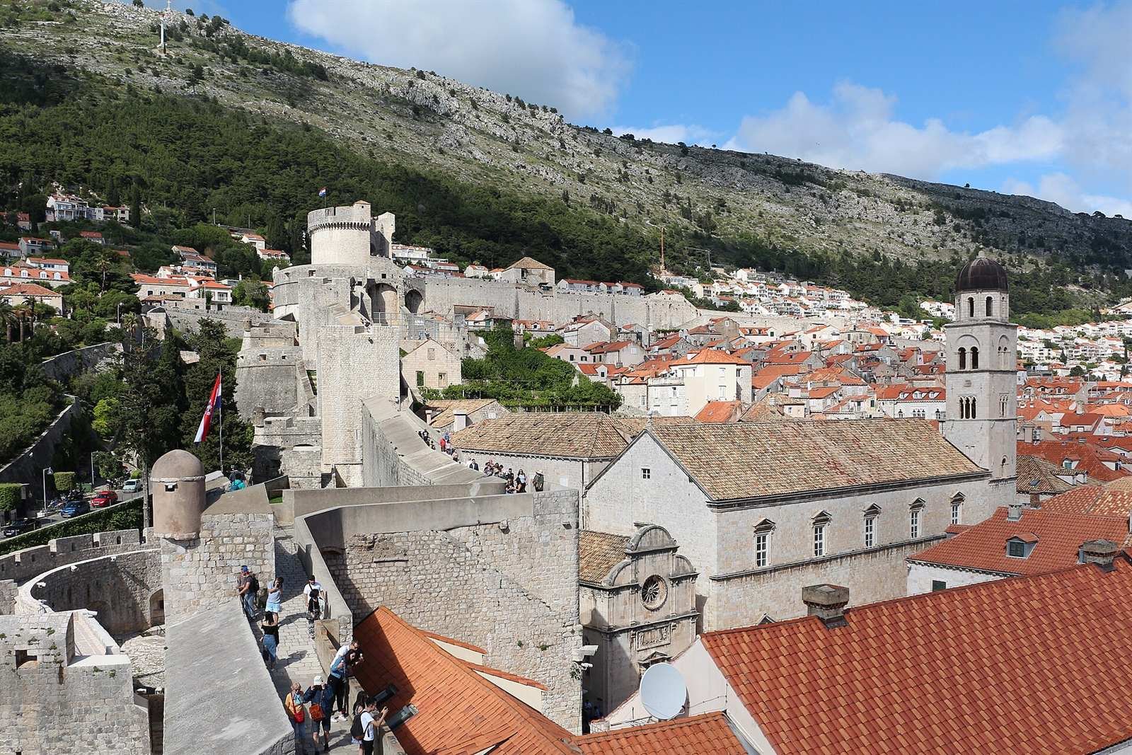 The city walls · 0.5 km
